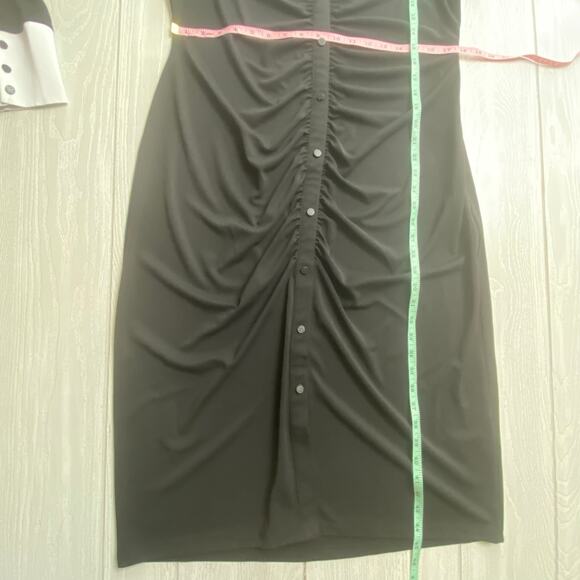 Karl Lagerfeld Paris Womens Black & White Ruched Sport Dress with Collar Size 14 - Picture 7 of 13